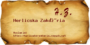 Herlicska Zakária névjegykártya